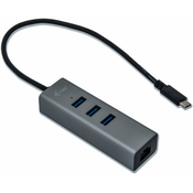 I-TEC USB-C Metal 3 port HUB with GLAN