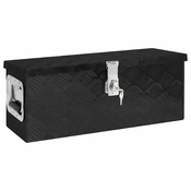 vidaXL Kutija za pohranu crna 60 x 23,5 x 23 cm aluminijska