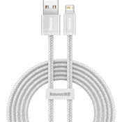 Baseus Dynamic Series pleten USB-A v Lightning kabel 2.4A bele barve dolžine 2m CALD000502