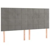 Vidaxl Vzglavje za postelje svetlo sivo 160x5x118/128 cm žamet