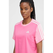 Pamucna majica adidas za žene, boja: ružicasta, IS1574