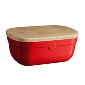 Bread box, ceramic, 35.5 x 25 cm, Burgundy - Emile Henry