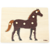 Viga Otroška lesena sestavljanka Montessori Horse