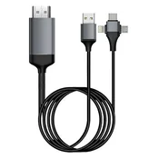 Kettz CIM-K020 Konvertor 3u1 Tip CLightingMikro na HDMI + BT 2K 60Hz 2m