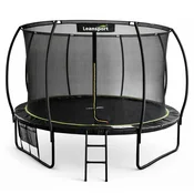 Lean-toys Vrtni trampolin 366cm (12 FT) z zaščitno mrežo, lestvijo in torbo za čevlje