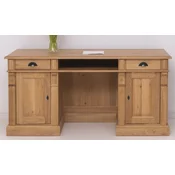 Casa Padrino country style desk natural 160 x 70 x H. 78 cm - Solid wood office table with 2 doors and 2 drawers - Solid wood furniture - Office furniture country style - Country style furniture