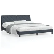 shumee vidaXL Posteljni okvir brez vzmetnice temno siv 180x200 cm žamet