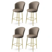 Hanah Home Set barskih stolica Fora, 4 komada, Bež-zlatni