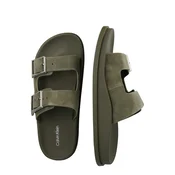 Calvin Klein Natikači City Sandal Buckle Suede HW0HW03130 Zelena