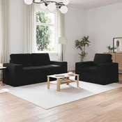 Vidaxl Kavč 2 pcs Črna 182 x 80 x 82 cm blago