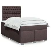 vidaXL vidaXL Box spring postelja z vzmetnico temno rjava 120x190 cm blago, (21321561)