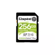 Kingston 256 GB SecureDigital Canvas Select Plus (SDXC) 100R 85W Class 10 UHS-I