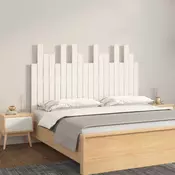Zidno uzglavlje bijelo 127,5x3x80 cm od masivne borovine