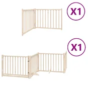 Vidaxl Ograda za pse z vrati zložljiva 6 panelov 480 cm topolovina
