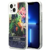 Guess Guess Liquid Glitter Flower - Ohišje za iPhone 14 Plus (modro)