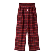 Bershka Hlače temno modra/rdeča/črna