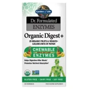 Garden of Life Enzymes Organic Digest+ Gumiji, podpora prebavi, 90 žvečljivih tablet