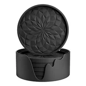 INF Komplet 6 silikonskih podstavkov s držalom Black, (21839280)