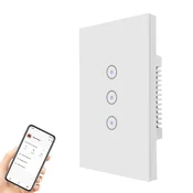 shumee Stikalo za luč na dotik, steklo, belo steklo, trojni wifi