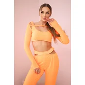 Complete with blouse top orange neon