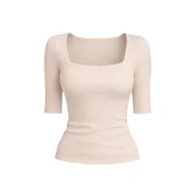 PANTHEROAR Majica Caro Neck Short Sleeve Top bež