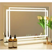 LED osvetljeno kozmetično ogledalo s 3-barvnimi zatemnilnimi načini in pametnim upravljanjem na dotik 80 x 14 x 62 cm