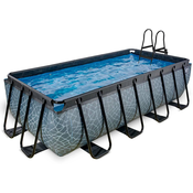 Bazén s pieskovou filtráciou Stone pool grey Exit Toys kovová konštrukcia 400*200 cm šedý od 6 rokov ET30174200