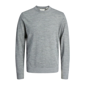 Jack & Jones Pulover Merino 12216817 Siva Regular Fit