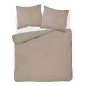 Detexpol Satenasta posteljnina 220x200 gladka s premium črtami, temno bež taupe
