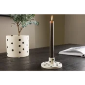Venture Design Sveča Bette 12x5 cm Bela, Kamnina