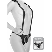 Pipedream Body Dock Strap-On Suspenders Black