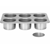 Patisse 6-delni pekač model za mini tortice s snemljivim dnom Silver Top 8x6x22cm, ogljikovo jeklo, premaz