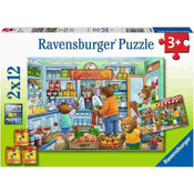 RAVENSBURGER 2x12 delna sestavljanka Medvedki nakupujejo 050765