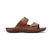Pikolinos za moške. 06J-0084 Rjavi usnjeni sandali Tarifa (40), Rjava, Ravna stran, Velcro, Priložnostno