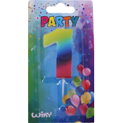 Party svijeća broj 1 Rainbow