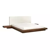 Postelja Berwyn 3144 (Rjava) Zakonske, Rjava, 160x200, MDF plošča, Naravni furnir, Posteljno dnoPosteljno dno, 308x229x86cm