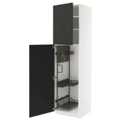 METOD Visoki element-ostava, bela/Nickebo boja antracita, mat, 60x60x220 cm