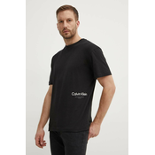 Pamučna majica Calvin Klein za muškarce, boja: crna, s tiskom, K10K113102