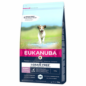 Eukanuba suha hrana + 8in1 Fillets Pro Skin & Coat gratis! Grain Free Puppy Small / Medium Breed losos 12 kg
