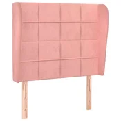 Vidaxl Vzglavje z ušesi roza 93x23x118/128 cm žamet