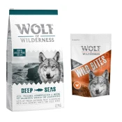 12 kg suhe hrane Wolf of Wilderness + Snack gratis! - Adult Deep Seas - slanik + Wide Acres - piščanec (monoprotein)