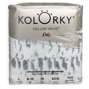 Kolorky Deluxe Velvet Dots ekološke plenice za enkratno uporabo velikost L 8-13 kg 19 kos