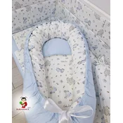 Bubamara037 Gnezdo za bebe Slonici, Belo-plavo