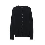 GOBI Cashmere Pletena jopa Essential črn denim
