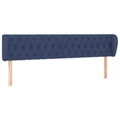 Vidaxl Vzglavje z ušesi modro 203x23x78/88 cm blago