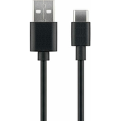 MicroConnect Kabel USB C-A 2.0, 2m, črn 480Mbps