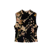 Desigual Bluza rjava/zelena/puder/črna
