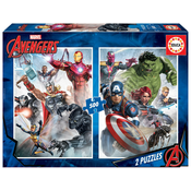 Puzzle Marvel Mania Educa 2x500 delov in Fix lepilo od 11 leta
