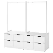 NORDLI Komoda s 8 fioka, bela, 160x169 cm