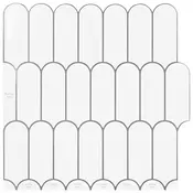 vidaXL Ploščica perja 10 pcs Bela siva 30 x 30 cm Poliuretan in PET